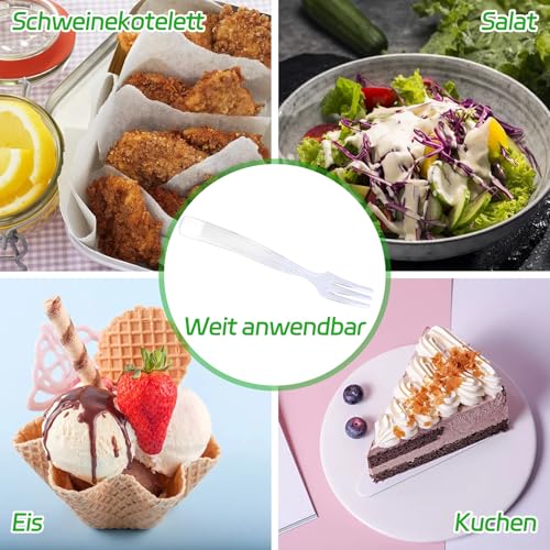 50 Stück Plastik Gabeln, 10.8cm Mehrweg Plastikgabel, Kuchengabeln Plastik, Transparent Plastikgabeln, Wiederverwendbare Robust Kunststoffgabel für Picknicks, Camping, Geburtstagsfeiern, Hochzeiten