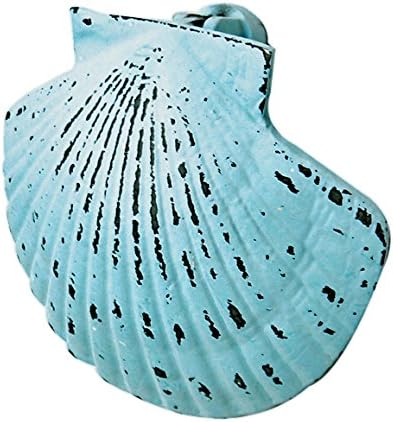 Seashell Door Knocker Cast Iron with Distressed Blue Finish