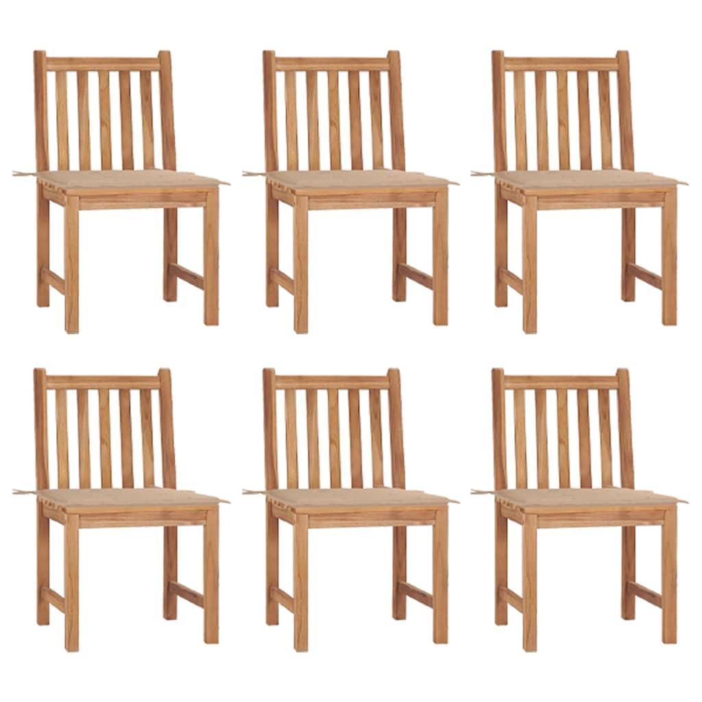 Generico Sedie da Giardino 6 pz con Cuscini in Legno Massello di Teak,Mobili da Giardino,Mobili e sedie da Giardino,Sedie da giardino-3073118