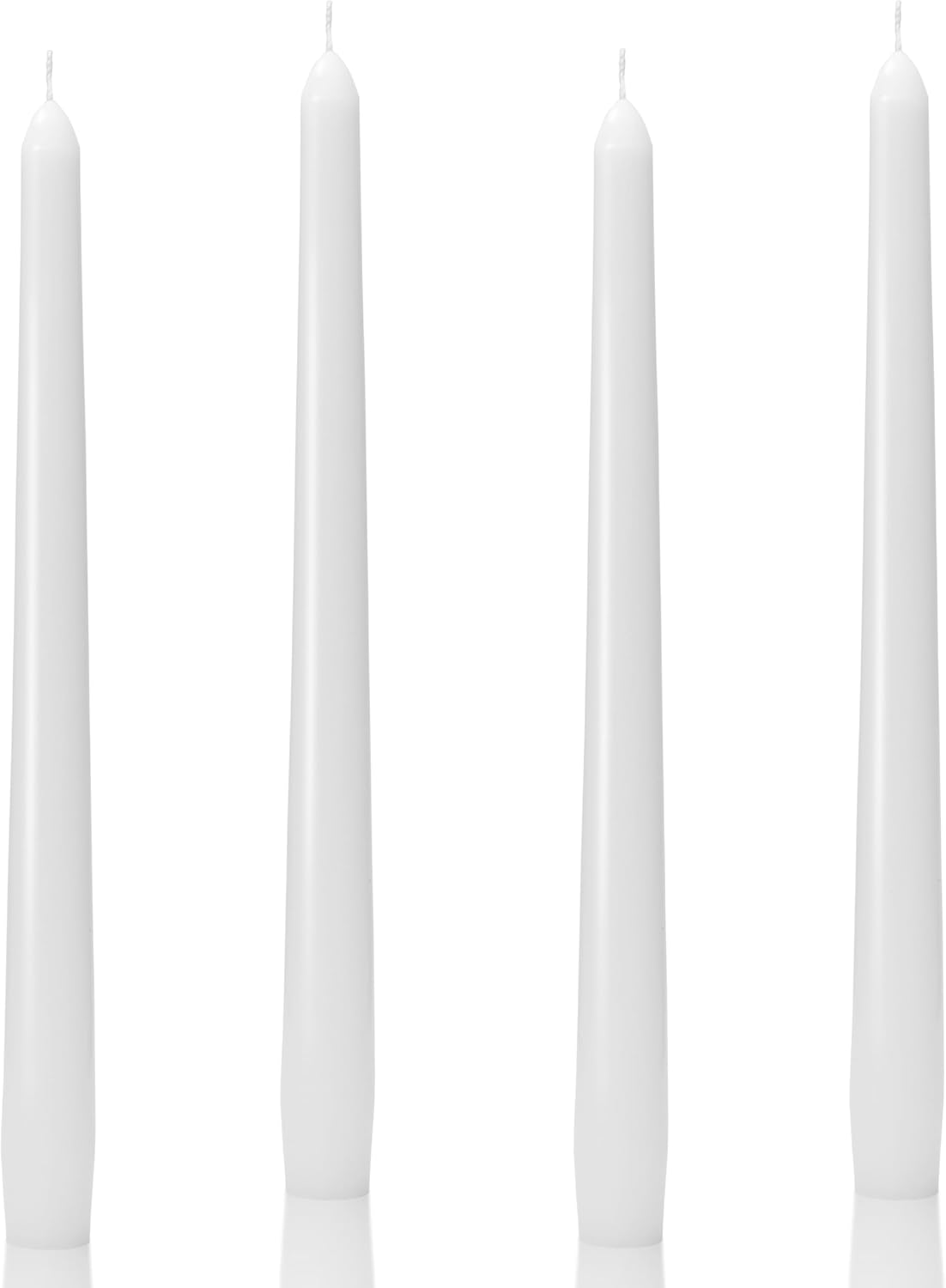 10-Inch Taper Candles - White Dripless Candlesticks Tall Unscented Tapered Candle Smokeless Paraffin Wax with Cotton Wicks 8 Hours Long Burning Candle Sticks for Church Prayer Rituals 4 Pack
