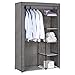 Produktbild IDIMEX Stoffkleiderschrank Kellerregal Standregal TANJA, mit 5 Regalfächern und Kleiderstange, inkl. Schutzhülle in grau
