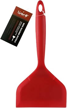 Silicone Tamagoyaki Spatula - Wide, Nonstick, Heat-Resistant for Egg, Fish, Burgers, Steak, Pizza - Red