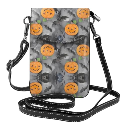 Sac bandoulière citrouille d'Halloween et portefeuille élégant de voyage