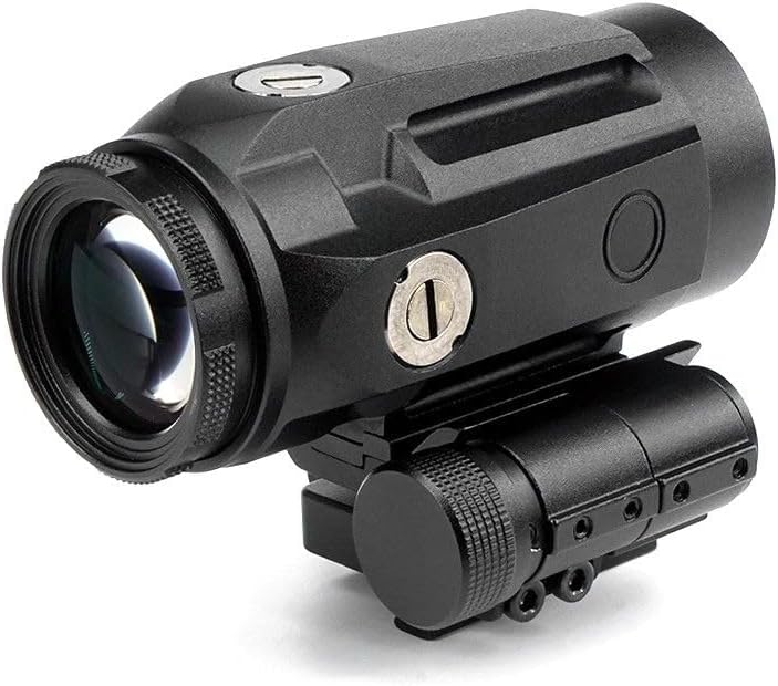 P-1 Enclosed System Red Dot Reflex Scope 3.5 MOA with QD Quick Release/Detach Mount and 5X24mm Compact 5X Magnifier with Push-Button Flip-to-Side Mount Base Combo，Compatible with 20mm Pic Rail