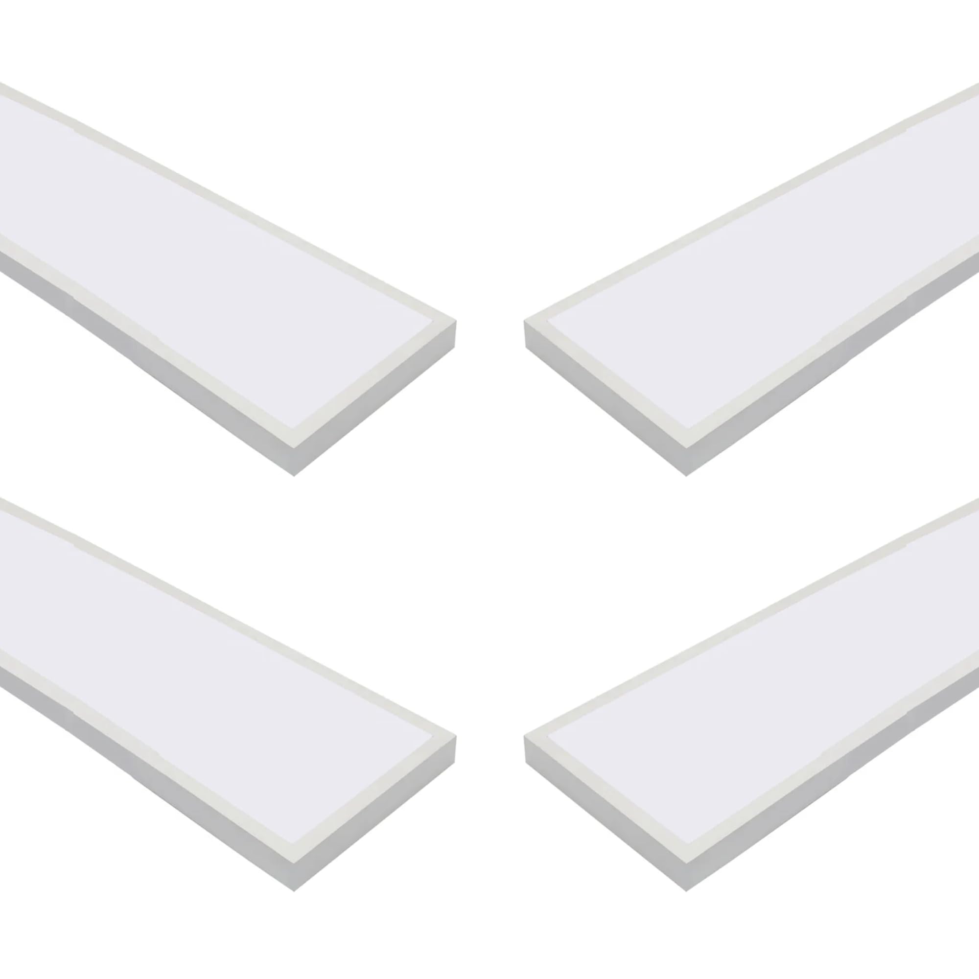 JANDEI - Pack x4 Pannello da Soffitto LED di Superficie Retroilluminata 120 x 30 cm, Potenza 60 W, 5000 Lumen, Cornice Bianca, Driver Incluso... (Bianco Neutro 4200k)