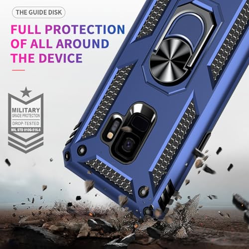 Coque Samsung S9 Yiakeng anneau rotatif et blindage robuste bleu - 3