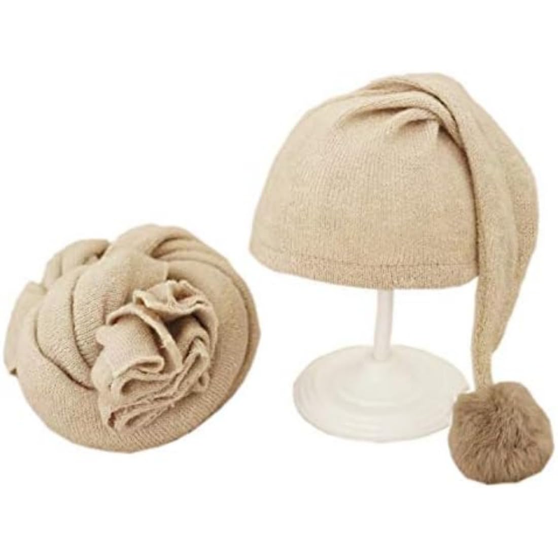 Bonnet et couverture photo de naissance en tissu doux Imiolo Modèle E