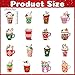 Haooryx Christmas Latte Sticker Rolls - 1000Pcs Colorful Cartoon Latte Cup Stickers, Green Red Cream Candy Cane Element Water-resistant Vinyl Decors for Festive Card Christmas Party Favor Water Bottle