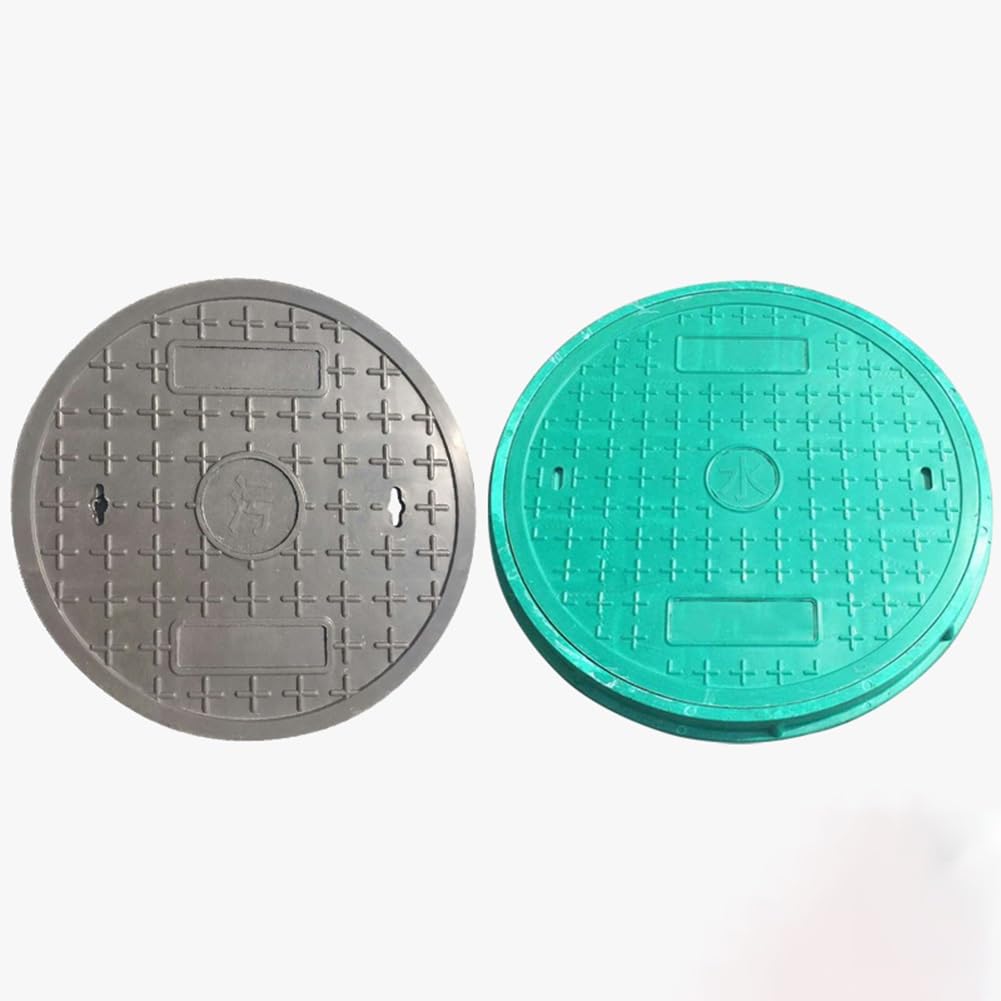 Couvercles De Regard Ronds Solides, Couvercles Et Base De Fosse Septique pour Jardin, Couvercles De Bassin D'égout Renforcés Antidérapants(Green,30x3cm)