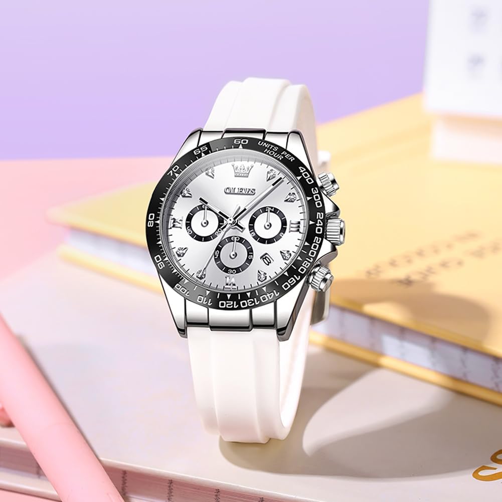 OLEVS Luxury Diamond Small Female Watches - Stainless Steel Bracelet, Waterproof Business Dress Analog Luminous Date Ladies Watches - Image 9
