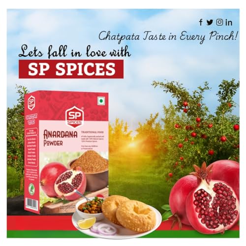Image of SP SPICES Anardana Powder | Dried Pomegranate Seed Powder | Tangy Spice for Chole, Dal Tadka & Chaat (100 Grams)