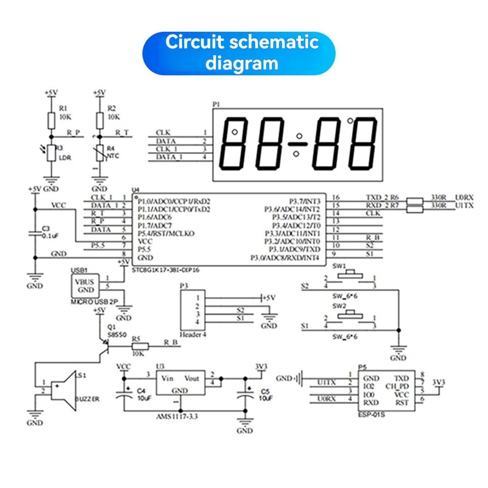 Kit elettronico fai da te digitale RGB LED colorato sveglia Suite 4Digit data temperatura orologio saldatura pratica progetto, B