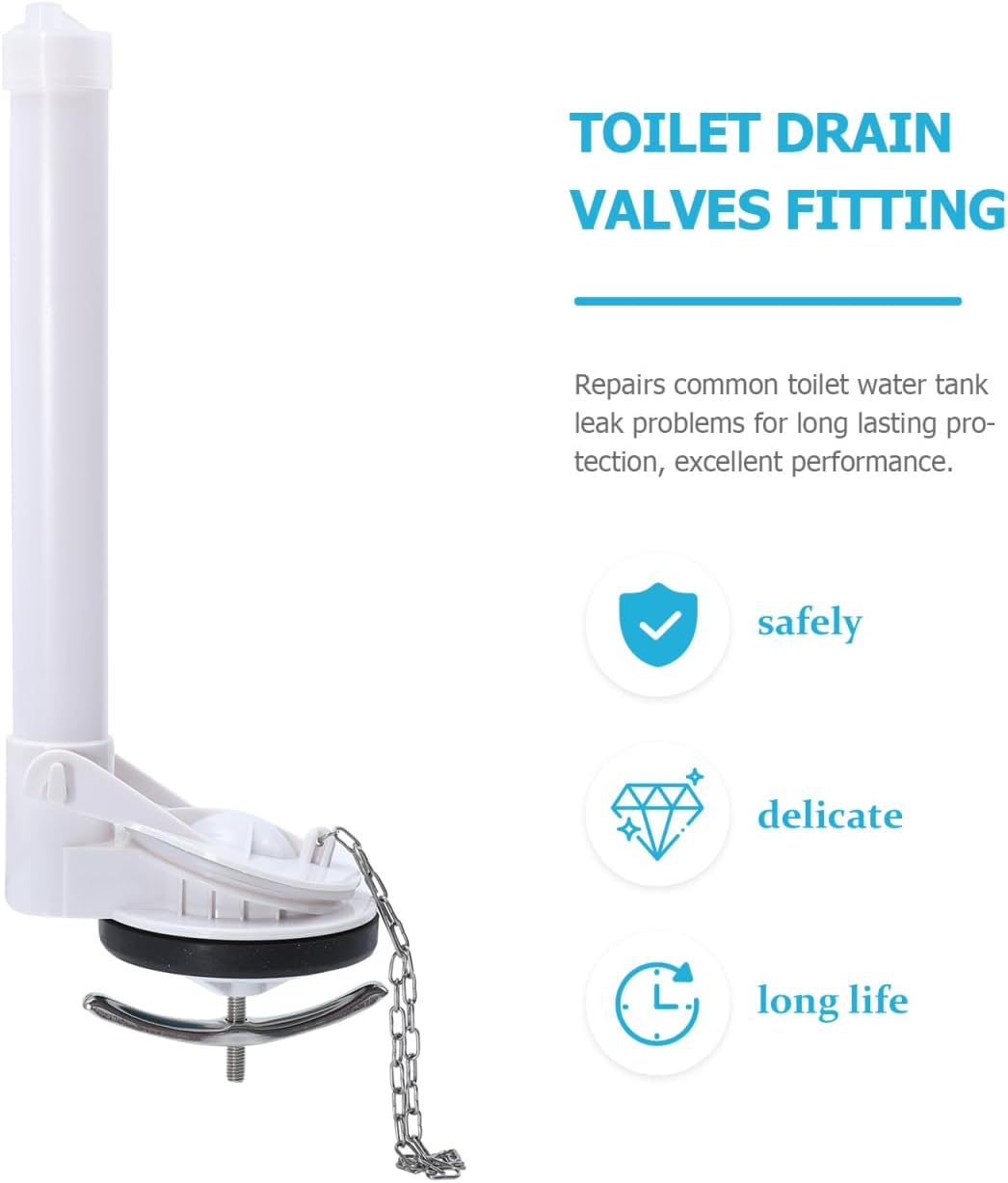 Uonlytech Toilet Flush Repair Tool with Chain and Flapper One-Piece Toilet Tank Drain Valve Replacement 12.20X4.33X3.34In Leak-Resistant Valve for Bathroom Plumbing