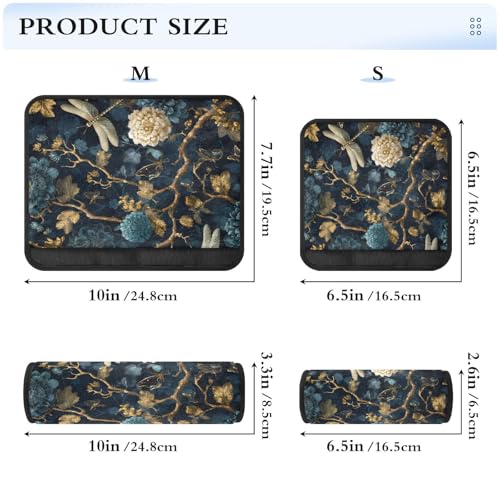Image of 2 Pack Seatbelt Covers Seat Belt Cover Pad for Adults Boys Girls Car Seat Strap Covers Pads Cushion Universal Shoulder Strap Pad Protector for Backpack Camera Bag 10x7.7Inch Mystical Flowers and Drago