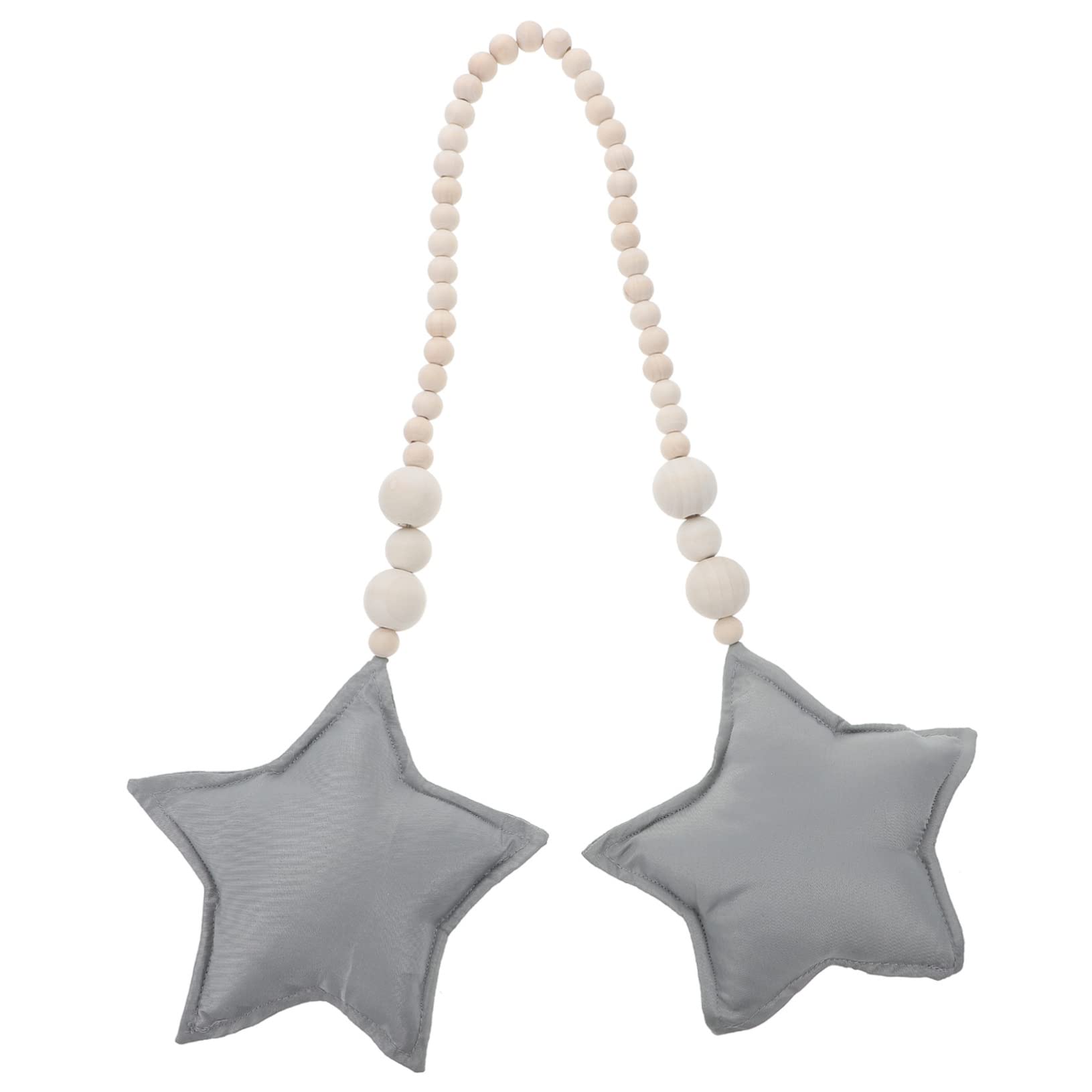 ERINGOGO Star Beading Above Bed Decor Tassel Garland Hanging Bead Pendant Bead Garland Decor Country Decor Ceiling Decorations Beaded Hanging Decor Fringe Trim Bed Curtain Wood Both Ends