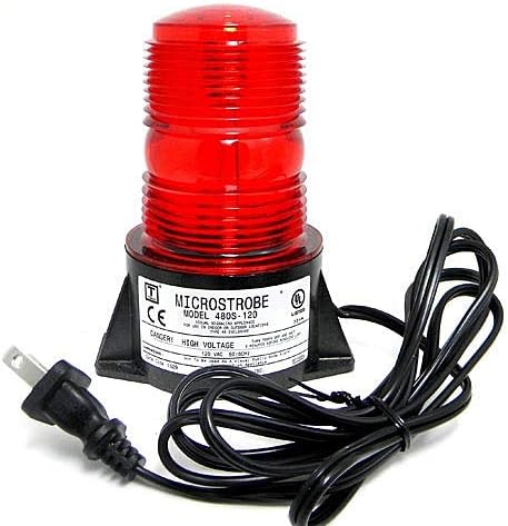 480S-120 MicroStrobe Single Flash Surface Mount Red Strobelight 120VAC