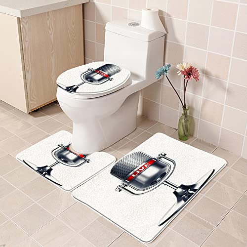 Badematte Badvorleger Set 3-tlg. Teppich, Mikrofon 3D-Rendering des Mikrofons The Word Live Digital Podcast Radio… – Bild 3