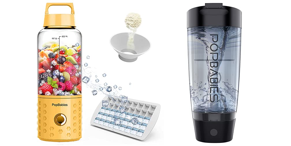 Portable Blender, PopBabies Personal Blender,Smoothie Blender. Rechargeable USB Yellow; PopBabies El
