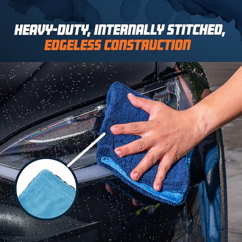 Image of Chemical Guys Little Megalodon Multi Purpose Microfiber Towel (2 Pack) 13.7 x 13.7 Inch - Ultra Plush Detailing Towels for Car Wash, Drying, Interior Cleaning, Glass, Dusting & Polishing