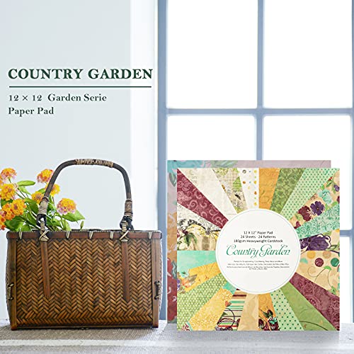 Vondyu Double Sided Scrapbook Paper,Cardstock 12"X12" Floral Scrapbooking Paper Pack,Garden Theme Card Stock,Premium Printed Cardmaking Decorative Craft Paper For Art Project Photo Background-24 Pages #TOP1