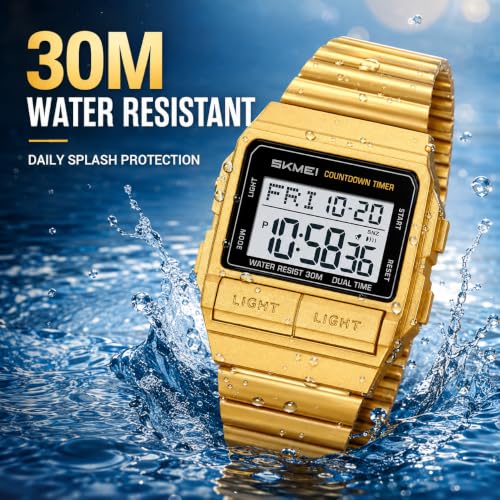 Image of MASTOP Retro Digital Watch for Men Vintage with Multi-Function & Stylish Design for Daily & Outdoor Use