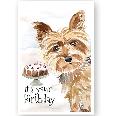 Yorkshire Terrier Dog Birthday Card, Yorkie Dog Greetings Card, Yorkshire Terrier Dog Cover