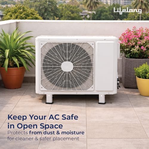 Image of Lifelong Floor Mount AC Stand for Split Air Conditioner Outdoor Unit | Heavy Duty Steel Compressor Support Frame | Rust Resistant Outdoor AC Base Stand | Stable Load Bearing Platform for Home & Office
