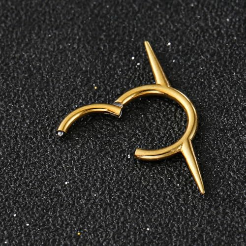 Titanium Septum Ring16G Septum Jewelry 8mm,ASTM F136 Titanium Nose rings Classic design Clicker Cartilage Earring Hinged Segment Daith Piercing Black silver gold 1PCS4