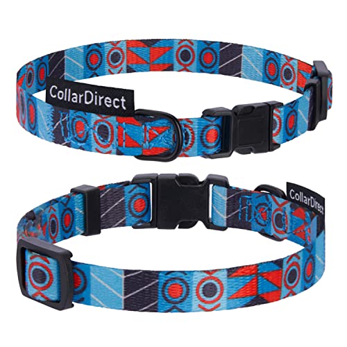 CollarDirect Hundehalsband für kleine, mittelgroße und große Hunde oder Welpen, niedliches einzigartiges Design mit SchnellverschlussSchnalle, Tribalethnisches Aztekenmuster (Ethnisch, 19-27 cm)