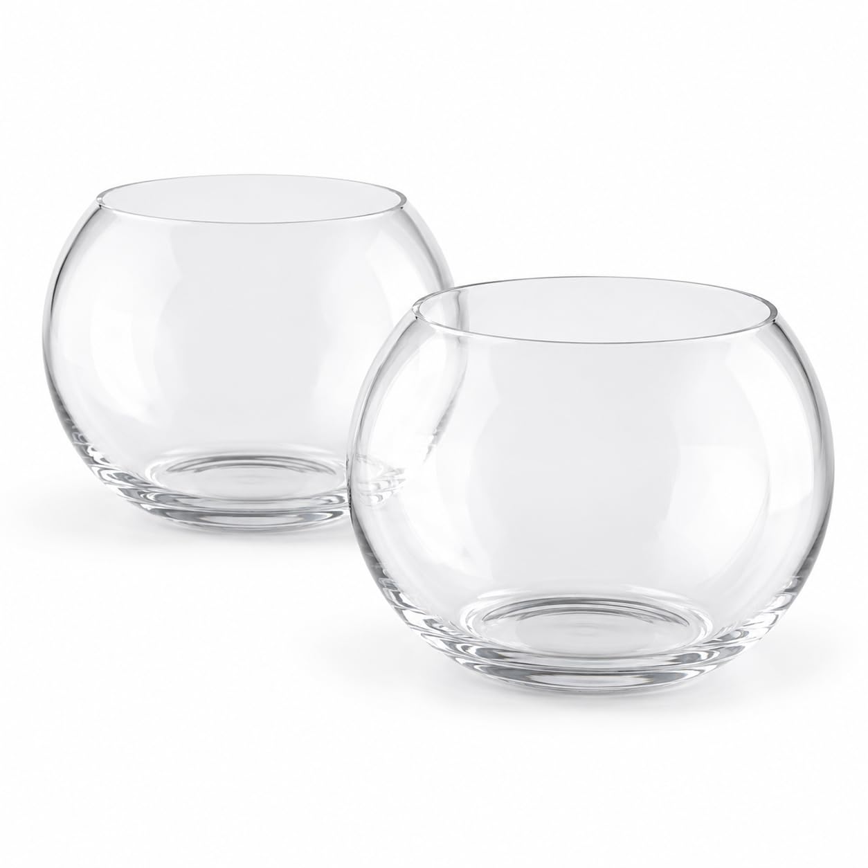 Floralcraft Clear Floralcraft® 12.5Cm Glass Fish Bowl Round Centerpiece Display Vase Terrarium, Sphere Bubble Ball Flower Vase For Home Office Hotel Wedding Decoration, (Set Of 2)