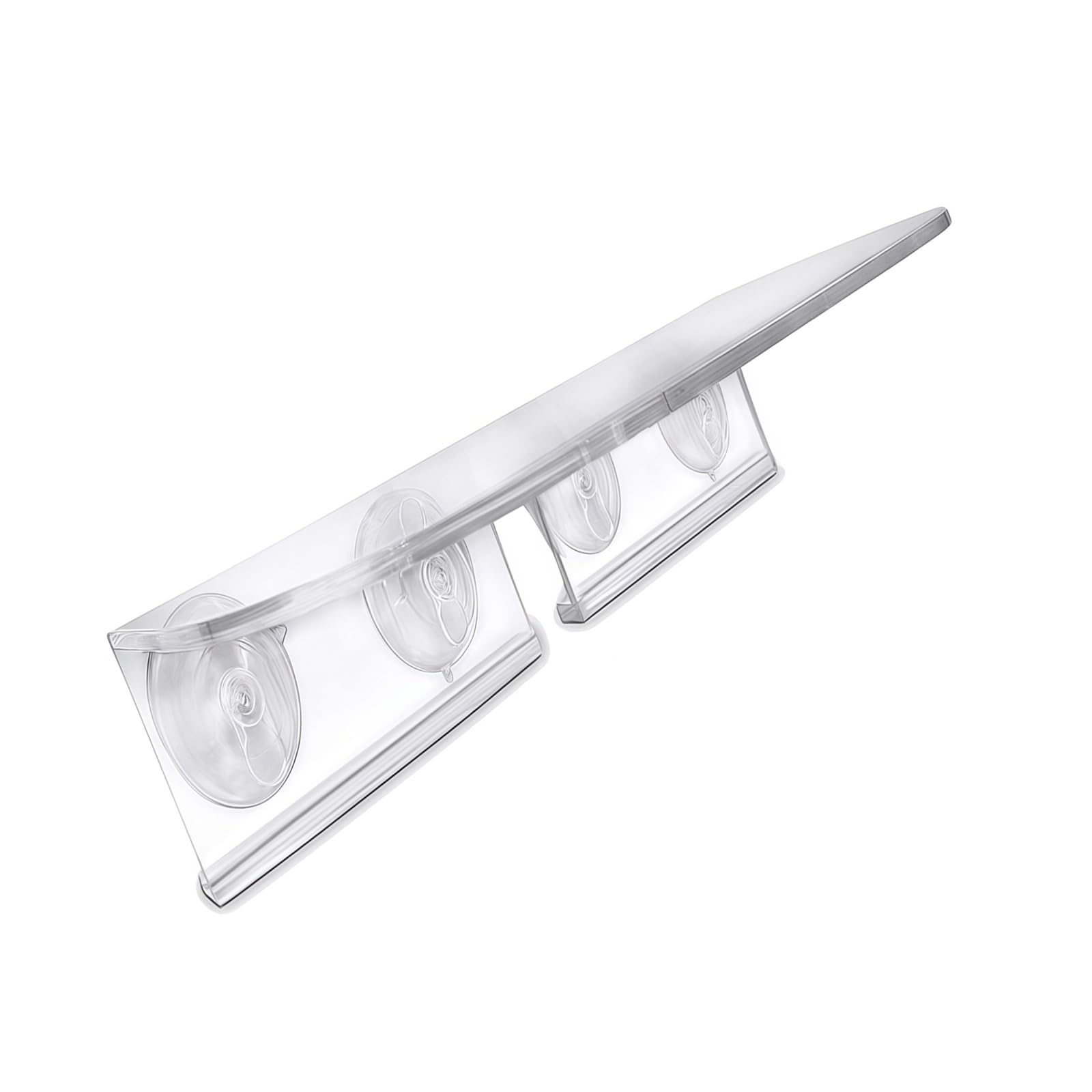 Shurhome Space Efficient Vegetable Stand Transparency Acrylic Strong Suction Cup Window Shelf for Hanging Succulents Double Plant Shelf
