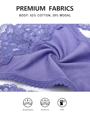 VOENXE Spitze String Tanga Damen Unterhosen,Nahtlos Unterwäsche Frauen Mehrpack,Seamless Invisible Lace Slip Panty,Ohne Naht Komfortabel Unterhose Underwear,No Show Women Atmungsaktiv Thong,5 Pack Set 5