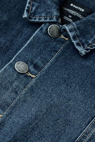 Image of SNITCH LEGACY Men Casual Jacket| Relaxed Fit Full Sleeve Spread Collar Denim Design | 100% Cotton & Breathable Twill Fabric For Streetwear, Spring Layering & Daily Outings
