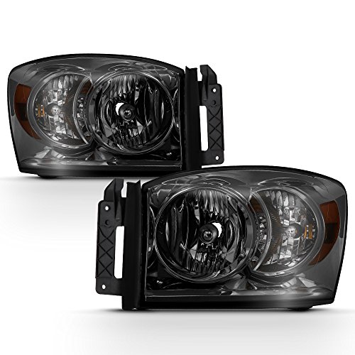 ACANII - For Smoked 2006-2009 Dodge Ram 1500 07-09 2500 3500 Headlights Headlamps Driver + Passenger Side