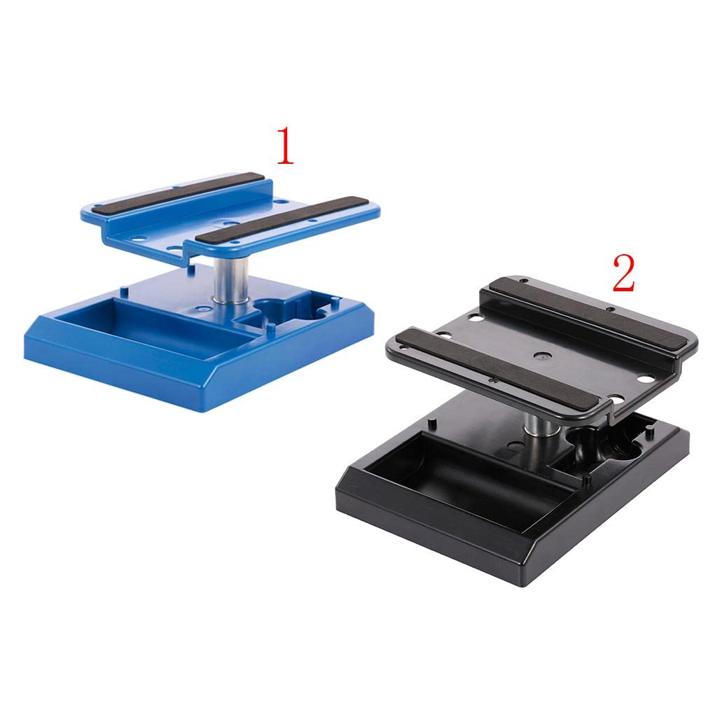 predolo Soporte de Trabajo para Coche RC de Mantenimiento Estación de Reparación Base Giratoria Plástico Resistente con 360 Grados y, Azul, 20 x 15.5 x 7 cm