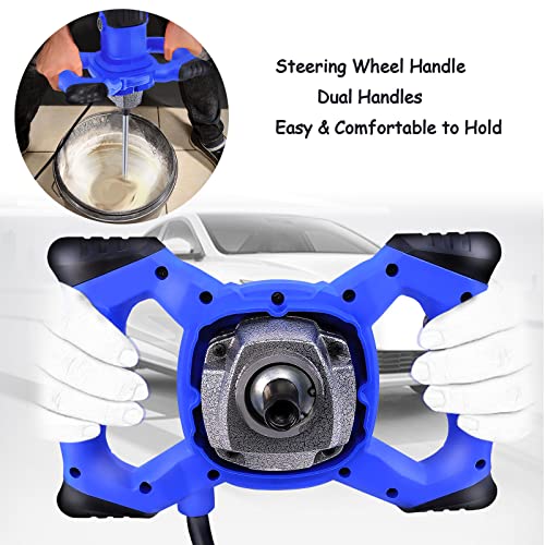 Powerful Paddle Mixer Electric Drill Mixer with M14 Thread Mixing Stirring Rod, 120mm Mixer Diameter, Adjustable 6-Speed Easy to Operate, Lock Button, for Mixing Paint, Plaster, Cement, Resins - Image 5
