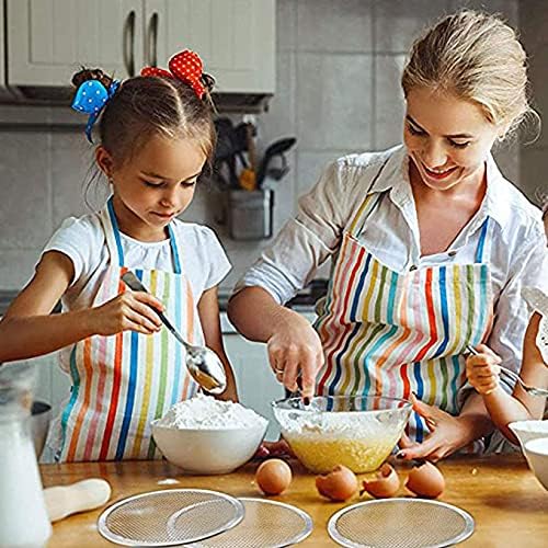 WSHA Pizza Screen, 2 Pieces 10 inch Aluminum Mesh Pizza Screen and 2 Pieces 14 inch Pizza Mesh Baking Tray and 2 Pieces 16 inch Nonstick Pan for Oven BBQ