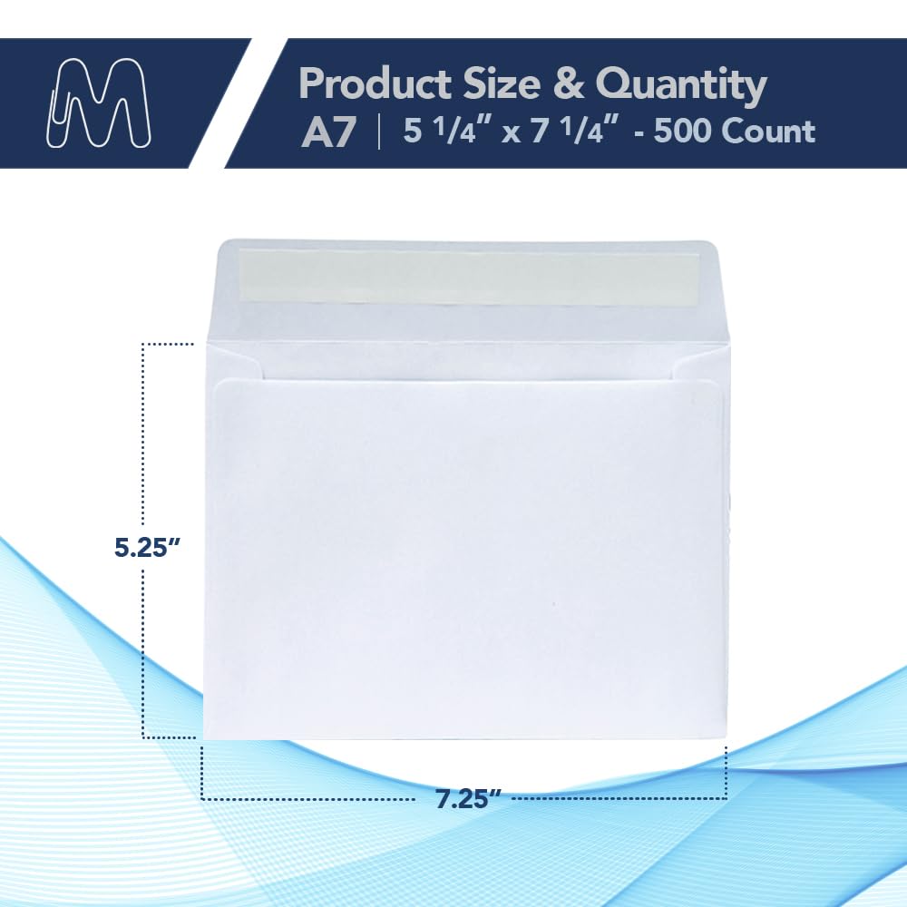 Lot de 500 enveloppes (blanc, A7)