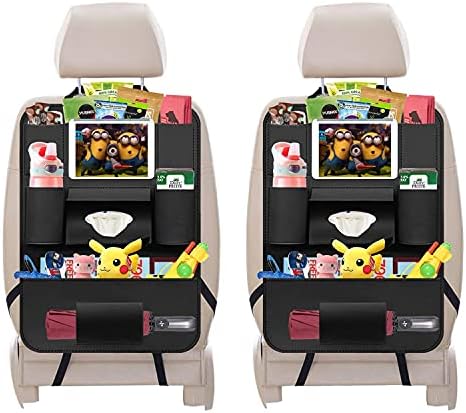 Fifth Gear® PU Leather Car Back Seat Organiser and Mini iPad Holder, Multi Pocket Storage Bag Tidy Organiser for Kids, Storage Bottles, Tissue Box, Toys (1)