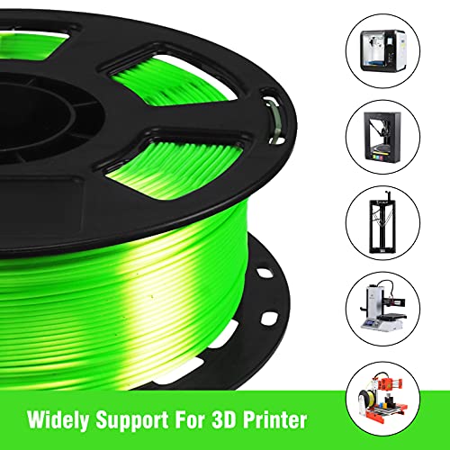 Image of Shiny Silk Bright Lime Green PLA 3D Printing Material, 1kg 2.2lbs 1.75mm 3D Plastic Material, Widely Support for FDM 3D Printer, Easy to Print with Extra Sample by BBLIFE