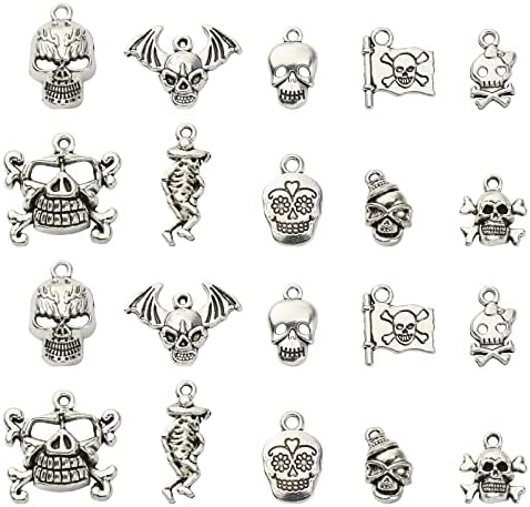 UR URLIFEHALL Assorted Tibetan Style Charms Antique Silver Charms for DIY Craft Necklace Bracelet Keychain Jewellery Making