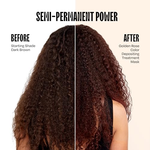 Image of Overtone Semi Permanent Hair Color Conditioner, Golden Rose, 8 oz, Nourishing, Damage-Free, Color Depositing Mask for All Hair Types with Shea Butter & Coconut Oil, Vegan & Cruelty-Free