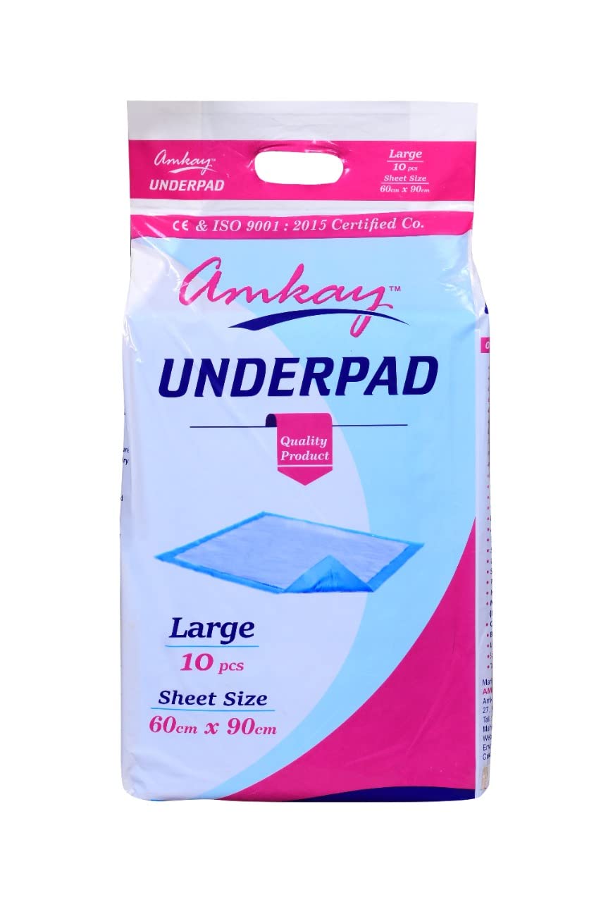 Amkay Products Premium Underpads | Large 60 X 90 cm | Super Absorbent Polymer & Soft Surface | Pack of 10 (B0C14M5GBQ) Amazon Price History, Amazon Price Tracker