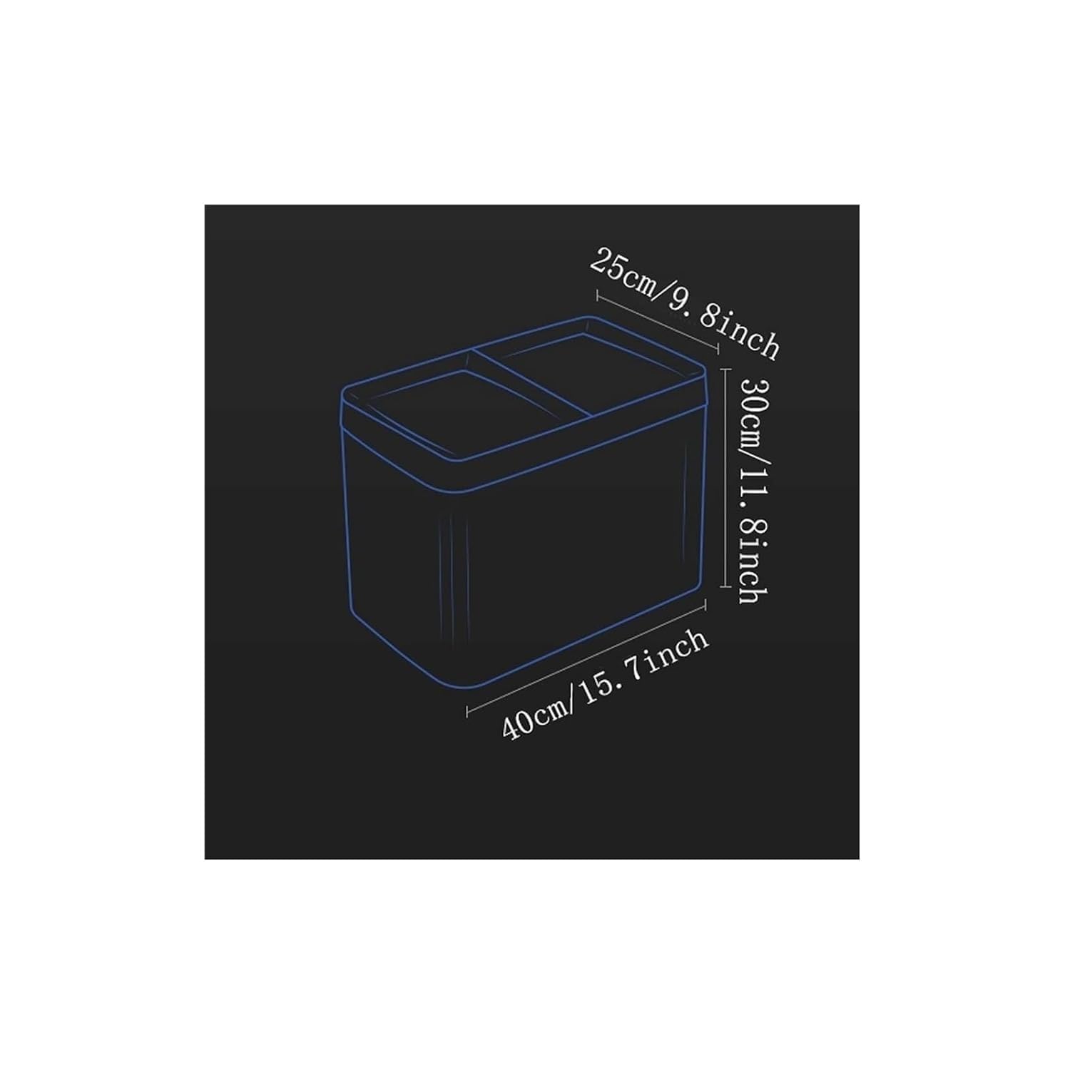 ERoomQ Garbage Cans Garbage Cans, Kitchen Dual BucketsTrash Can Recycle Bin with Removable Inner Buckets Stainless 10L+10L Waste Baskets Trash