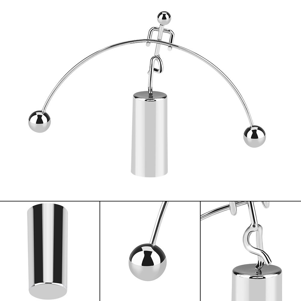 Mini Steel Balance Ball, Balance Physics Toys-Weightlifter Kinetic Art Balance Toy Decompression Psychology Toy-Home Office Desk Decoration