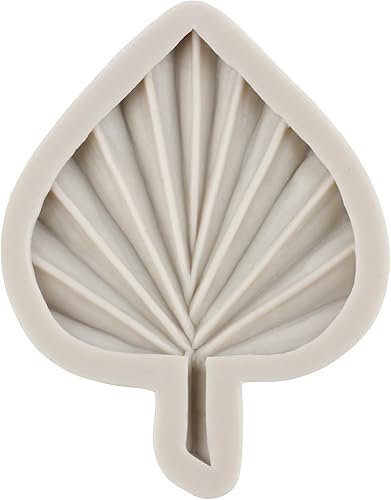 Miniatura 5 de Sijiangmold Molde de silicona de hojas de abanico 3D, molde de fondant de perlas 3D, abanico de flores, palma, hojas bohemias, moldes de chocolate,