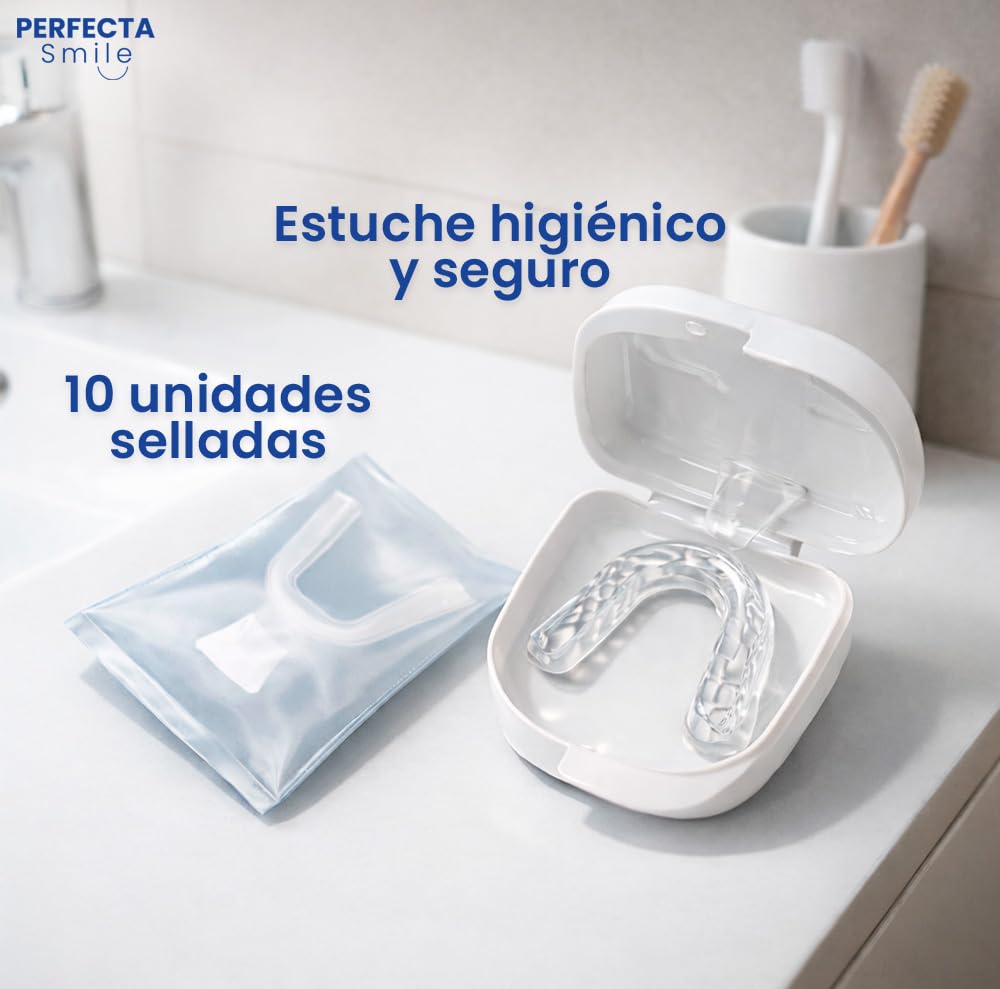 Boston Tech 10 Férulas Dentales para Bruxismo Nocturno Protector Bucal Sin BPA Estuche Incluido