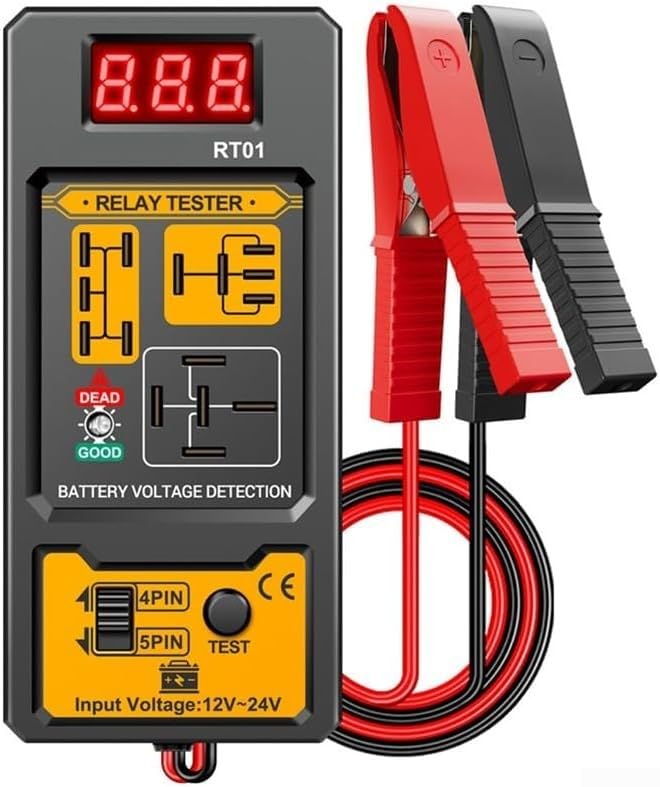 Car for battery Tester Automotive Relay Tester For 12V/24V Systems Digital for battery Analyzer with LCD Display Vehicle Circuit Testing Tool for Auto Motorcycle Marine Cars Trucks