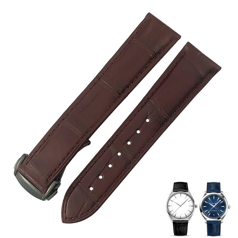 EKINSCrocodile Leather Watch Band Fit For Omega De Ville Seamaster Constellation 18mm 19mm 20mm 21mm 22mm Real Alligator Skin Strap