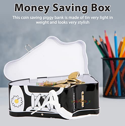 Image of Zest 4 Toyz Money Bank for Kids with Lock N Key Metal Piggy Bank Gullak Money Box Coin Bank Shoe Lace Activity Learning Toy Return Gifts